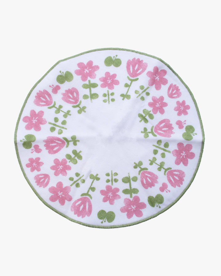 Gauze Handkerchief, Bisque, Flower Bouquet