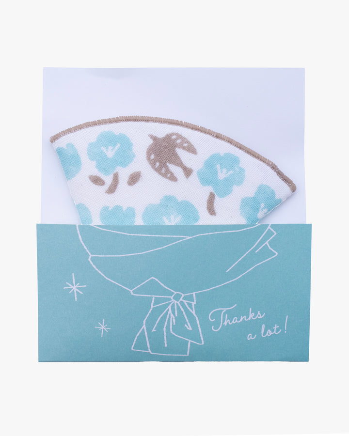 Gauze Handkerchief, Bisque, Flower Bouquet