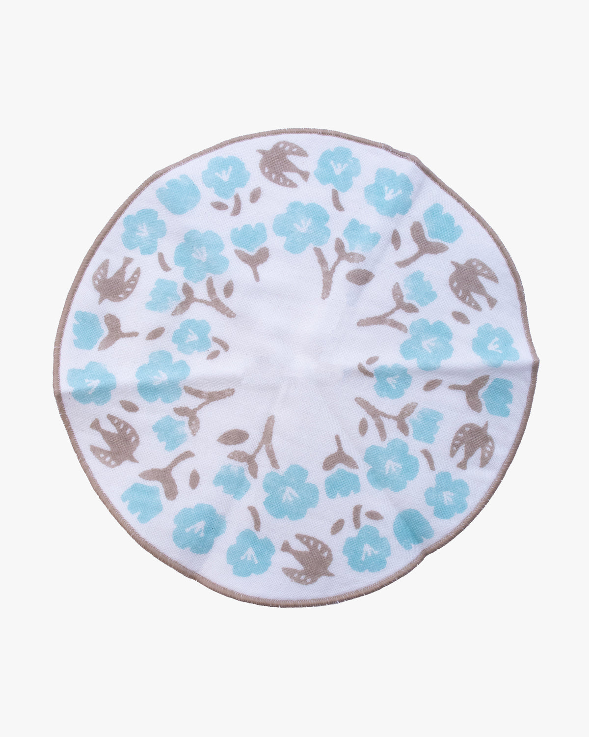 Gauze Handkerchief, Bisque, Flower Bouquet