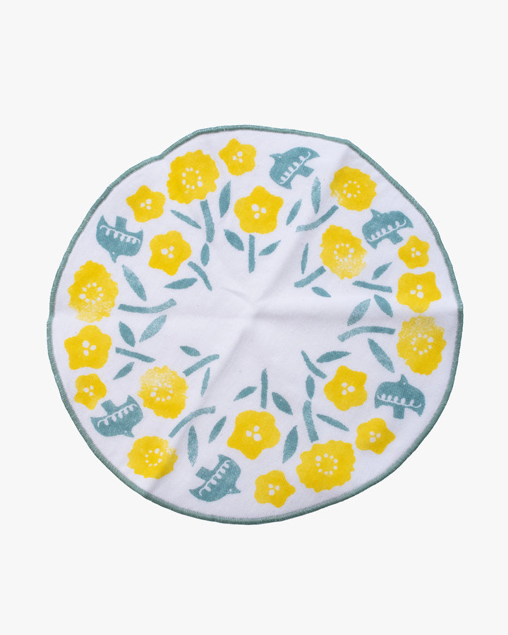 Gauze Handkerchief, Bisque, Flower Bouquet