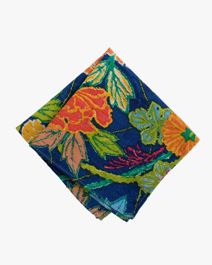 Kiriko Original Pocket Square, Peony and Butterfly