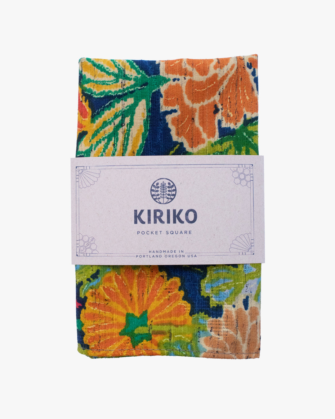 Kiriko Original Pocket Square, Peony and Butterfly