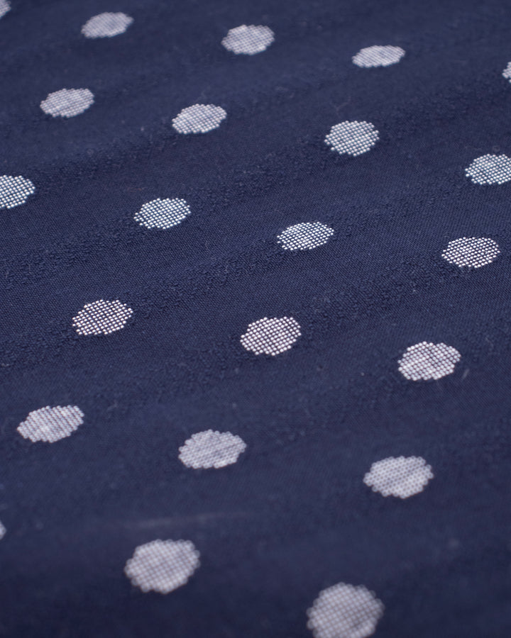 ToK Japanese Apron, Button Up Side, Indigo with Medium White Dots