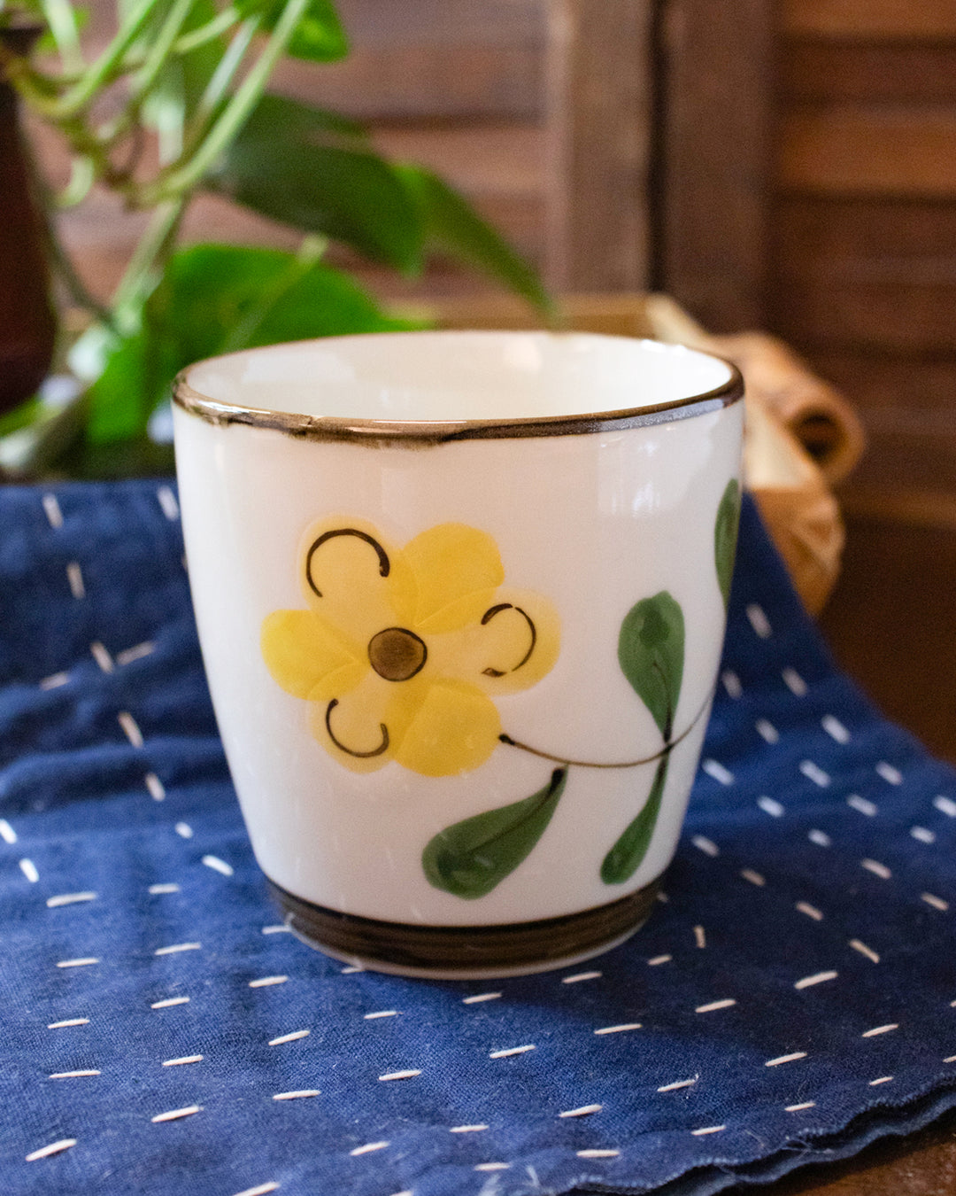 Mug Cup, Bisque, Poppy Flower