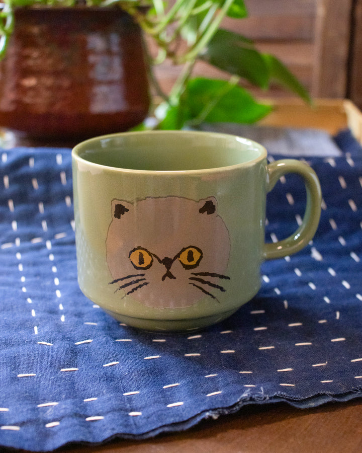 Mug Cup, Bisque, I Love Cat Series