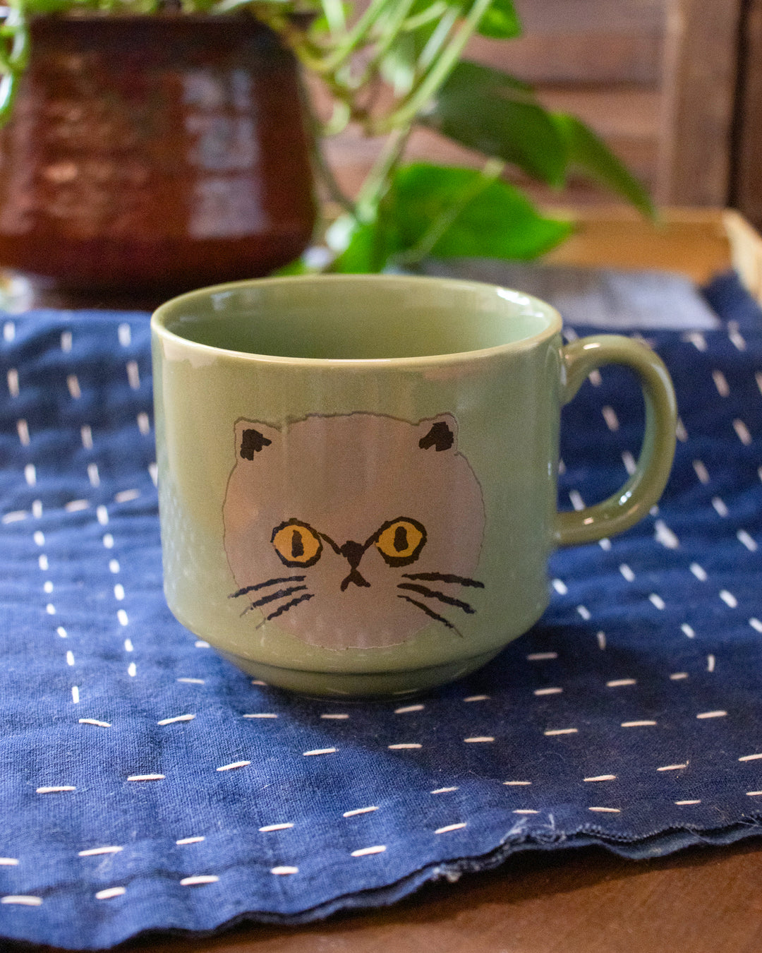 Mug Cup, Bisque, I Love Cat Series