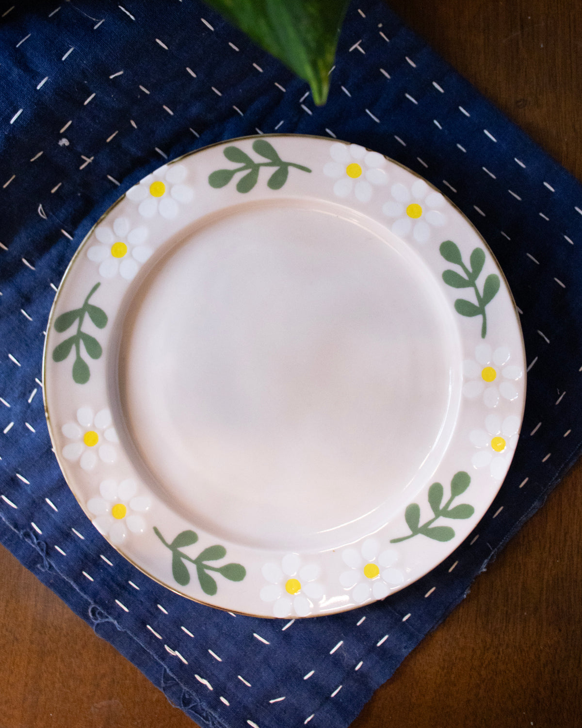 Plate, Bisque, Hanamoe Series, Flowers