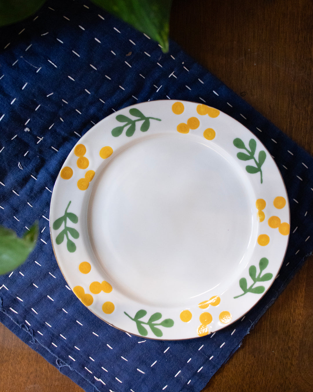 Plate, Bisque, Hanamoe Series, Flowers