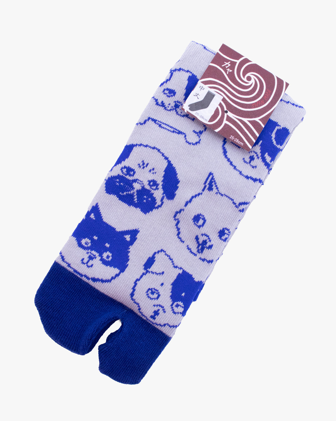 Wa Modern, Tabi Socks, Crew, Royal Blue and Grey Pets