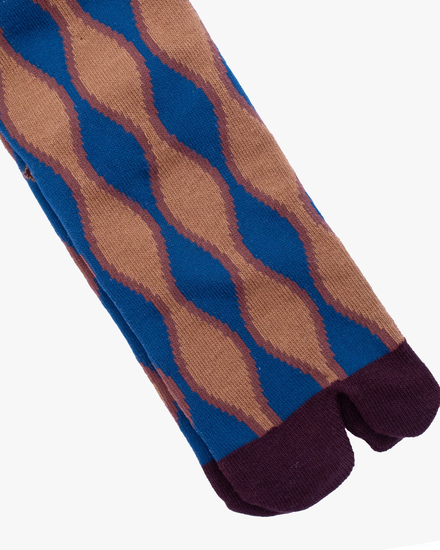 Wa Modern, Tabi Socks, Knee, Brown And Blue Abstract