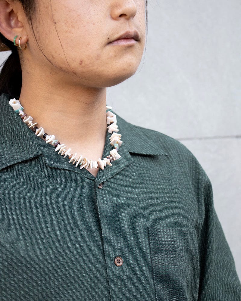 ToK Shirt, Short Sleeve Button-Up, Open Collar, Seagreen