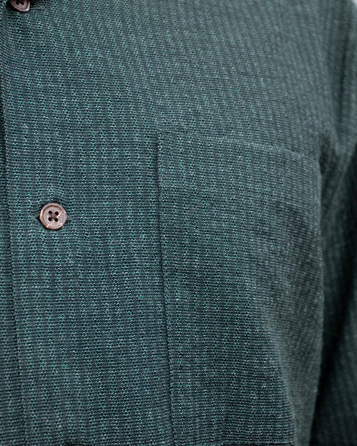 ToK Shirt, Short Sleeve Button-Up, Open Collar, Seagreen