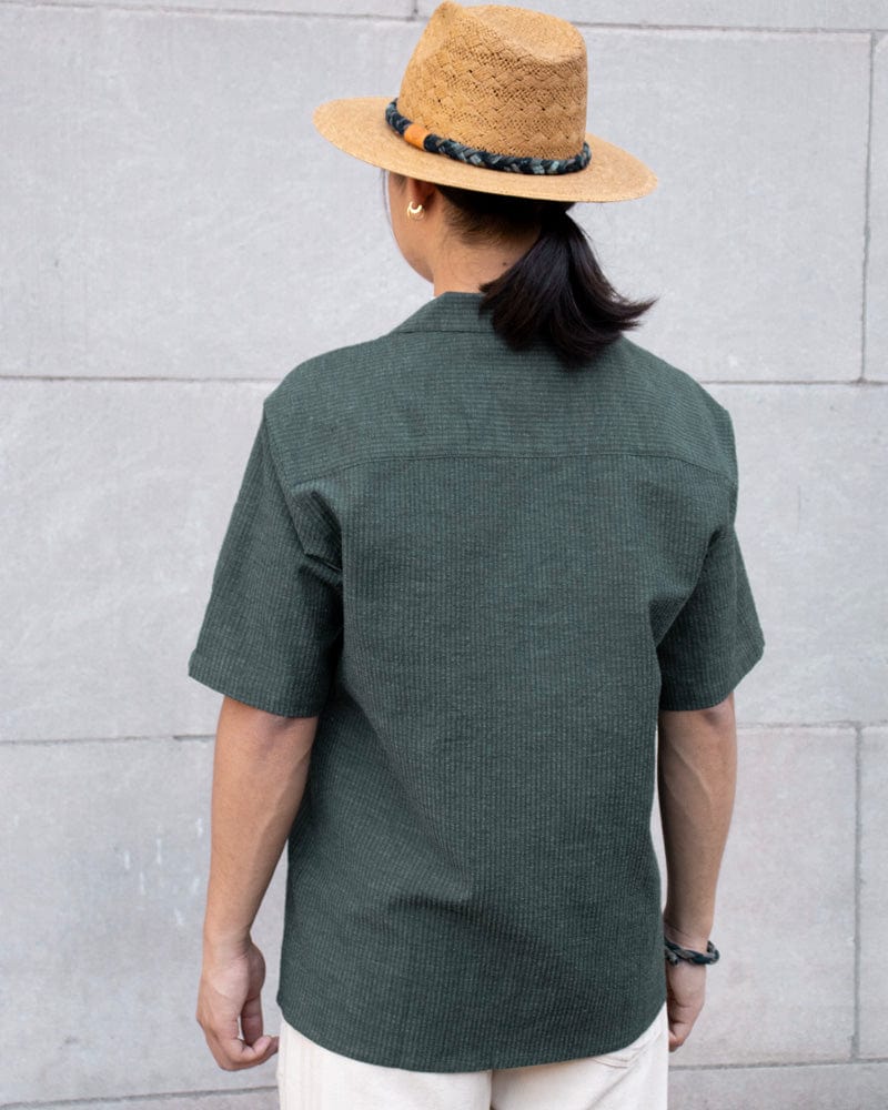 ToK Shirt, Short Sleeve Button-Up, Open Collar, Seagreen