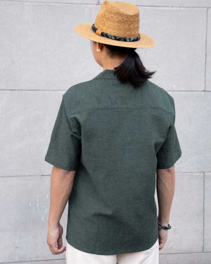 ToK Shirt, Short Sleeve Button-Up, Open Collar, Seagreen