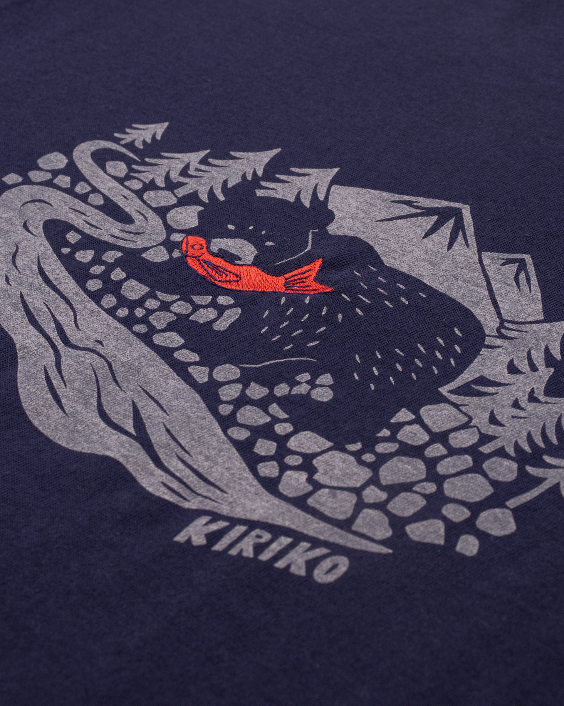Kiriko Original Tee, 4 oz. US Made, Kuma with Embroidered Fish