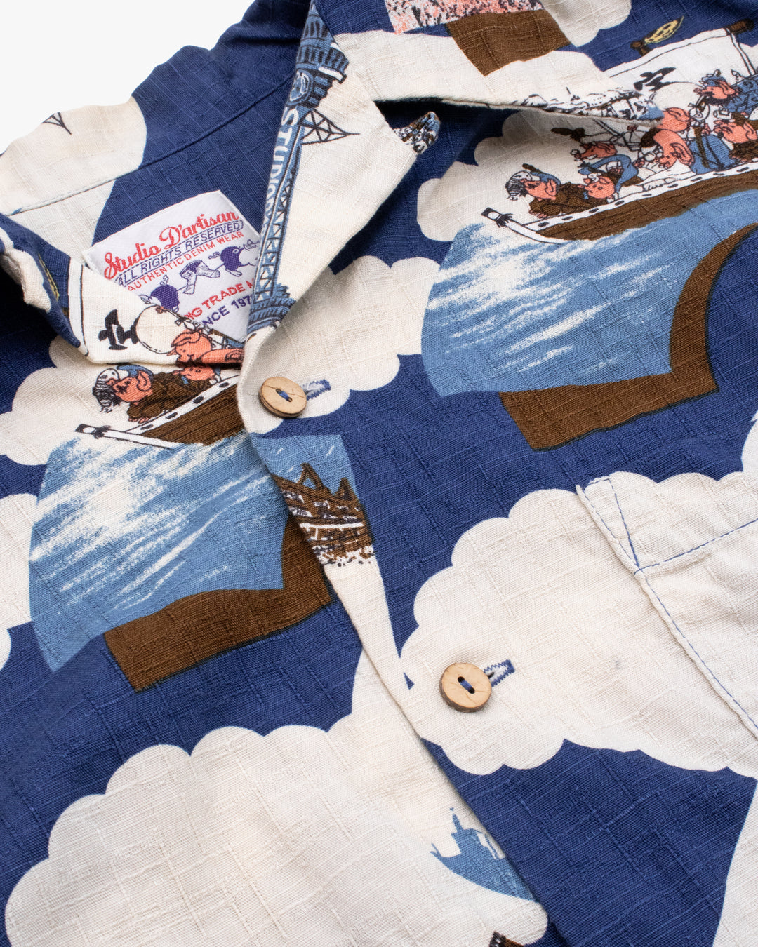 Japanese Repro Shirt, Short Sleeve Aloha Shirt, M, Studio D&