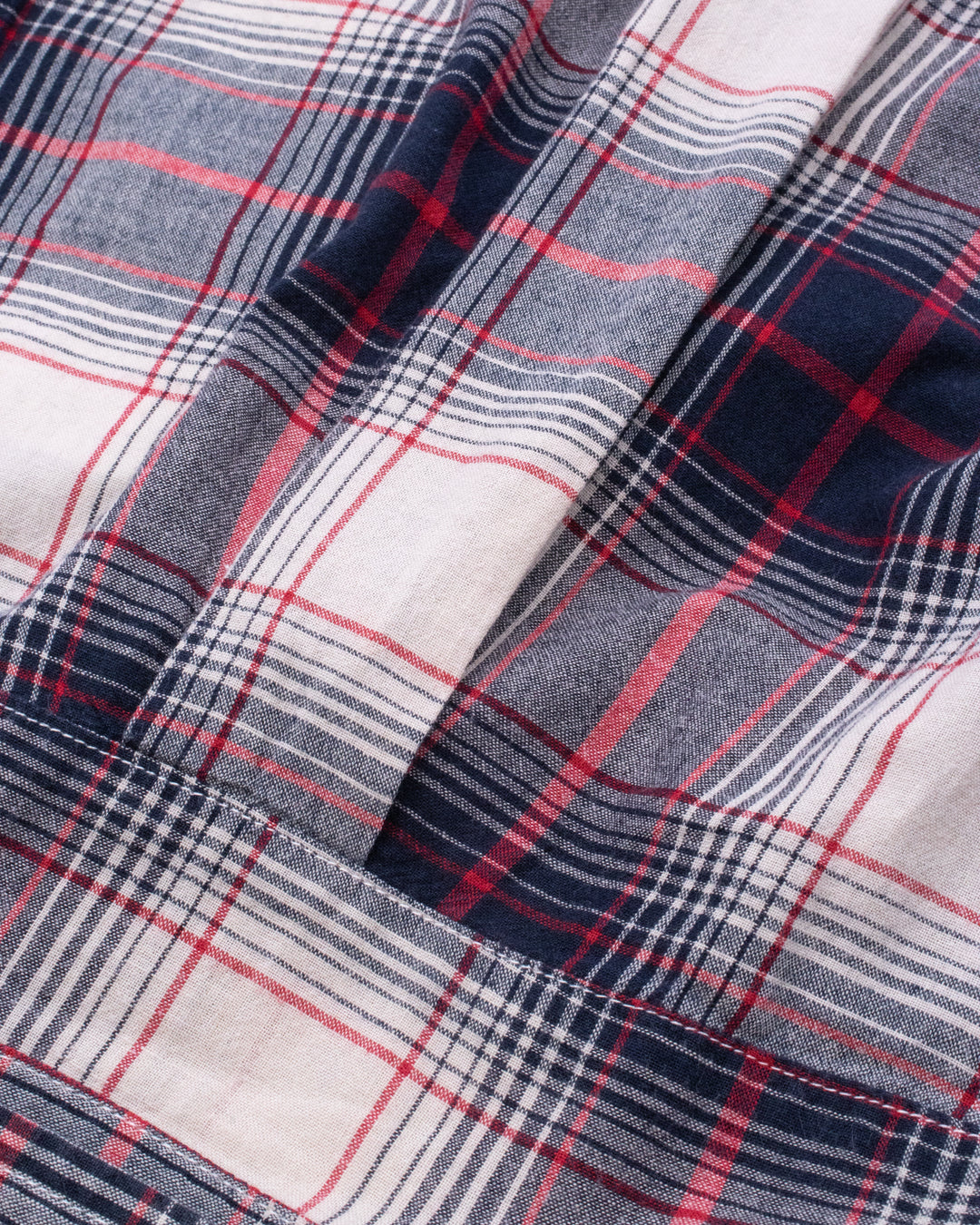 Japanese Repro Short-Sleeve Shirt, M, Warehouse &amp; Co, Red and Navy Plaid