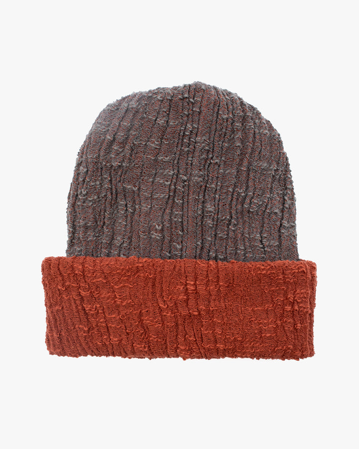 Kobo Oriza Knit Cap, Multi Functional, Cotton, Split Red and Smoke, 9˝