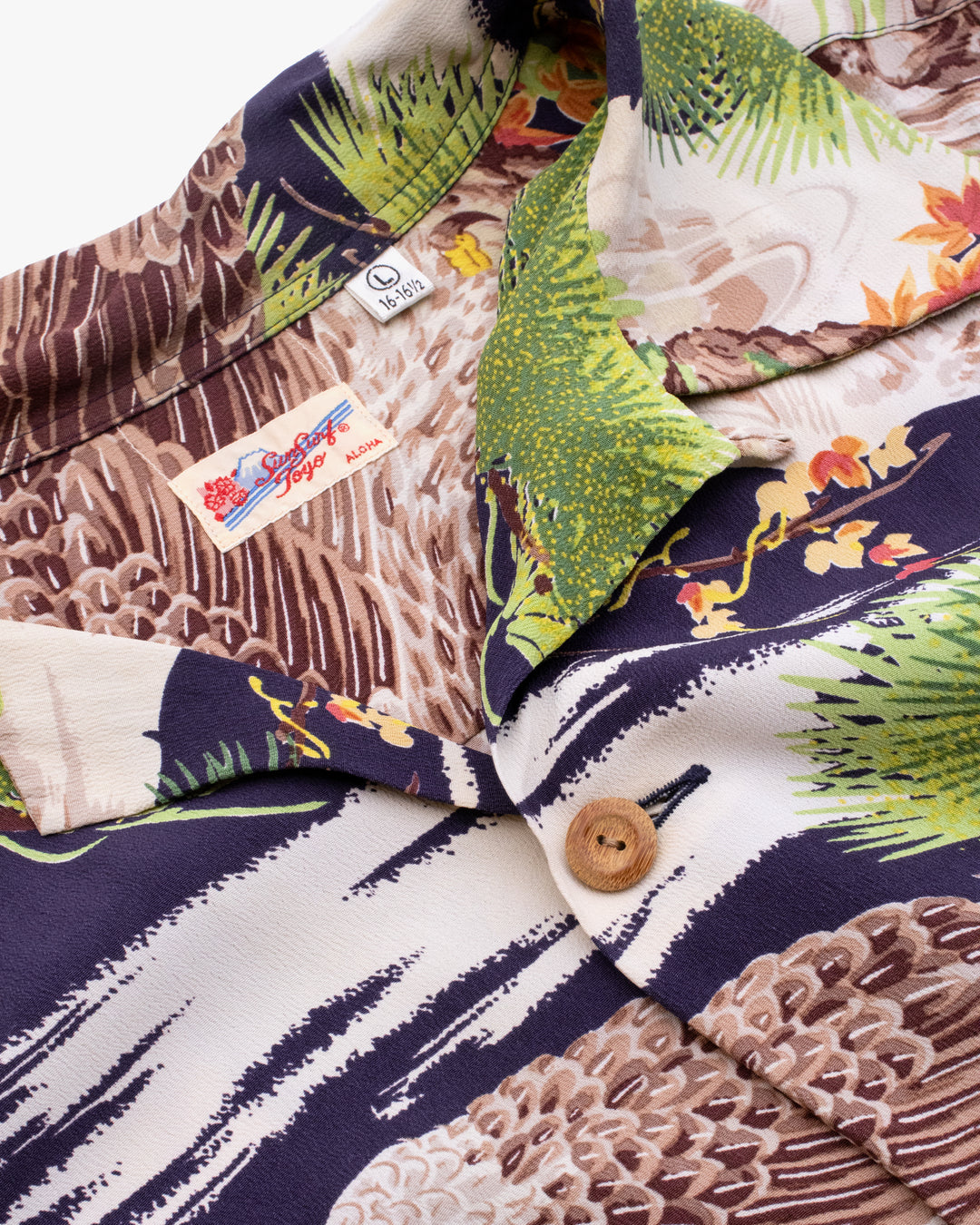Japanese Repro Long-Sleeve Shirt, L, Toyo Enterprises, Eagle with Branches and Autumn Leaves