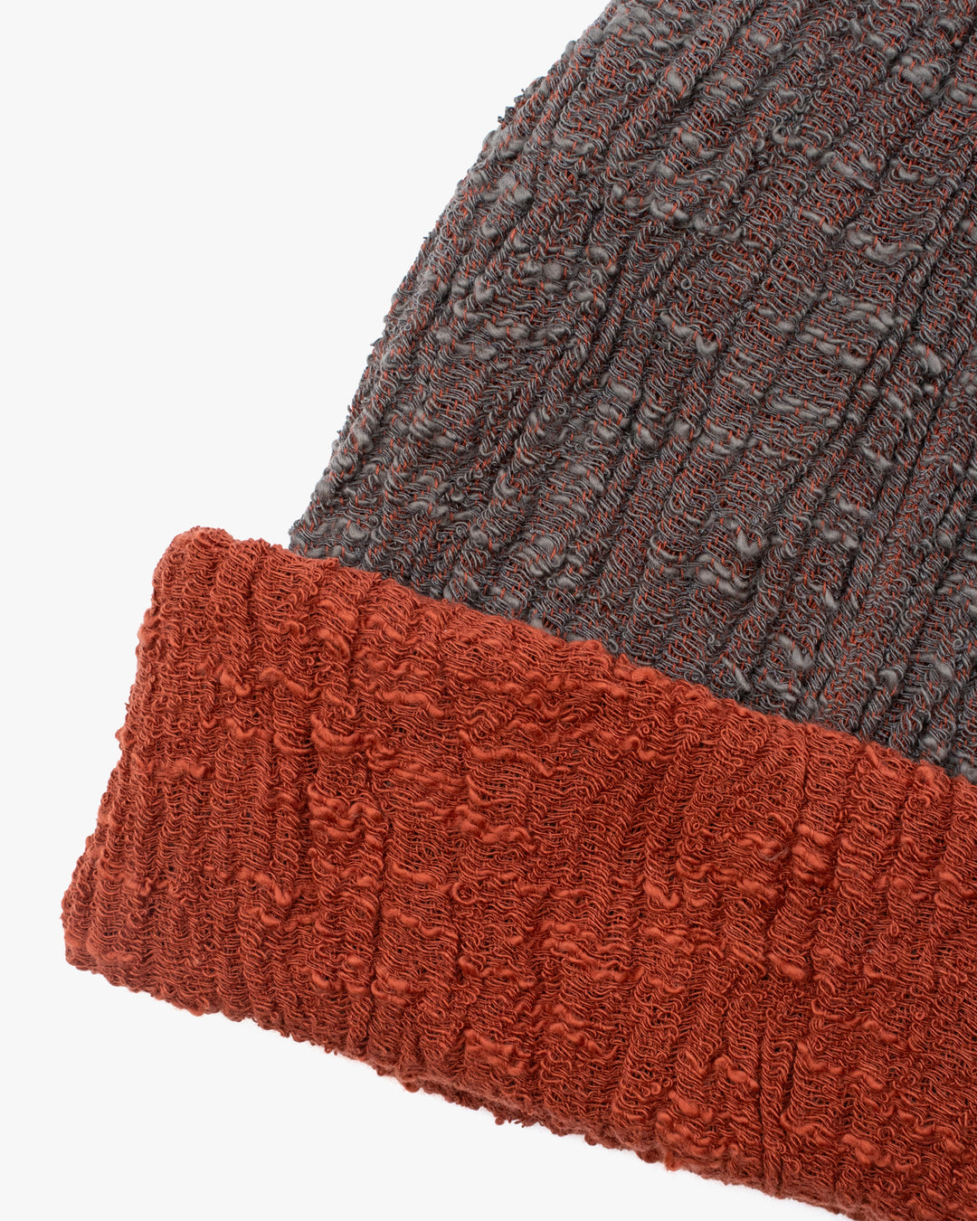 Kobo Oriza Knit Cap, Multi Functional, Cotton, Split Red and Smoke, 9˝