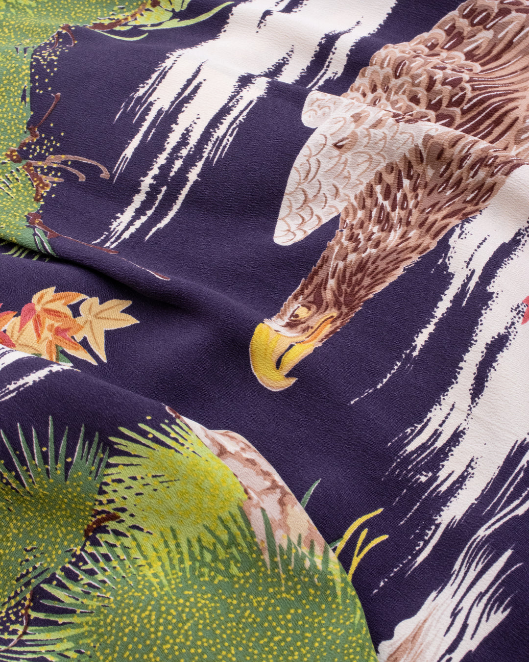 Japanese Repro Long-Sleeve Shirt, L, Toyo Enterprises, Eagle with Branches and Autumn Leaves