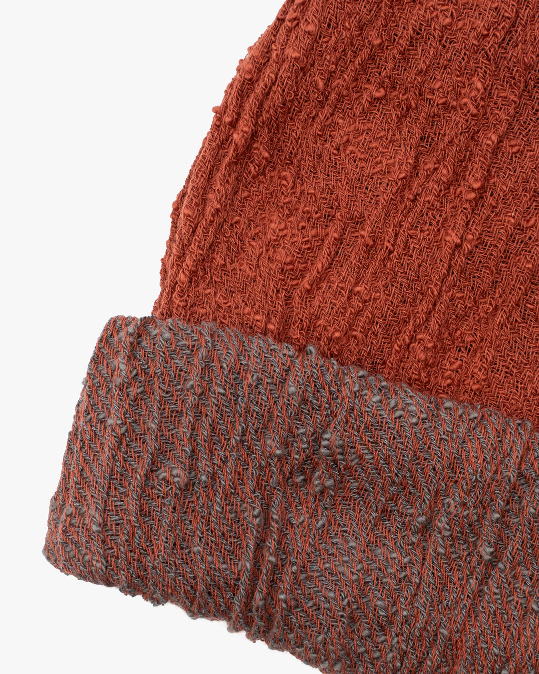 Kobo Oriza Knit Cap, Multi Functional, Cotton, Split Red and Smoke, 9˝