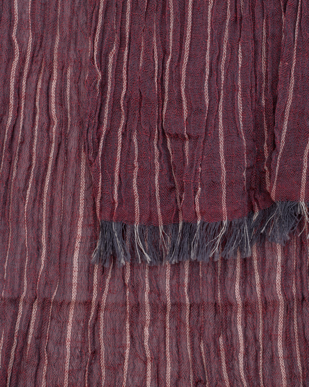 Kobo Oriza Scarf, Linen Cotton Tenugui, Wine Red