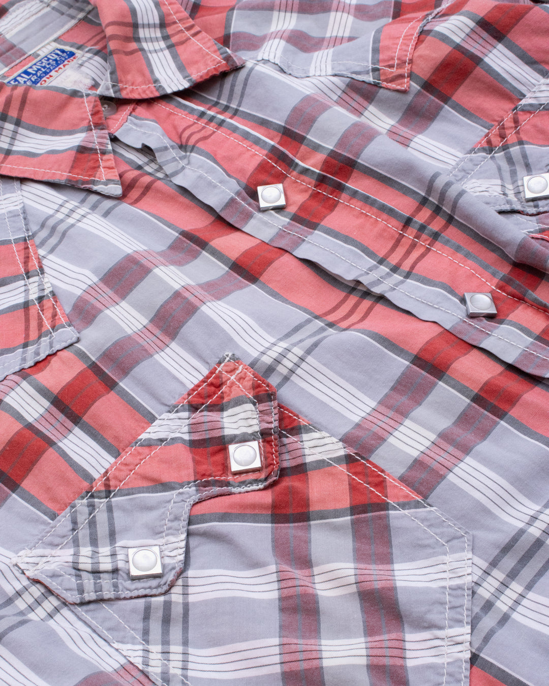Japanese Repro Long-Sleeve Shirt, M, Real Mccoy, Orange and Grey Plaid