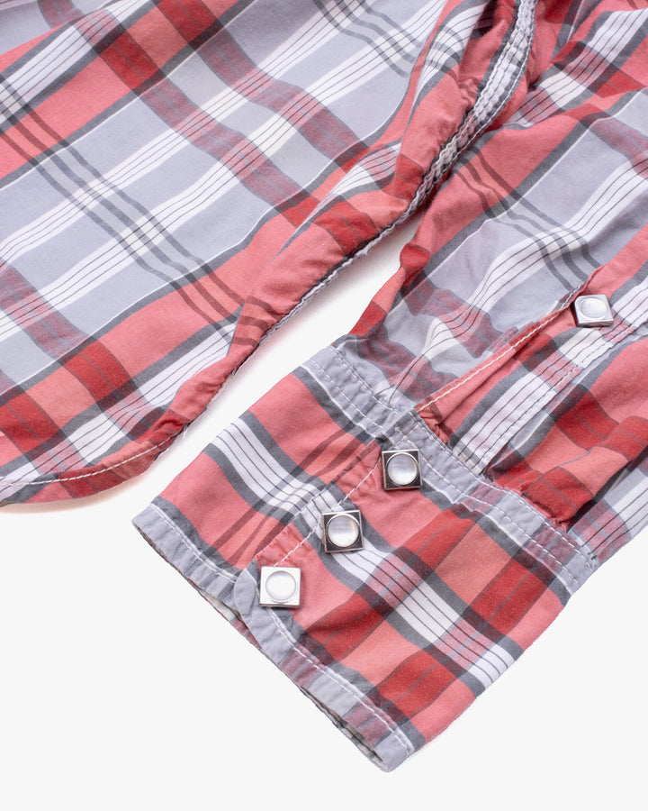 Japanese Repro Long-Sleeve Shirt, M, Real Mccoy, Orange and Grey Plaid