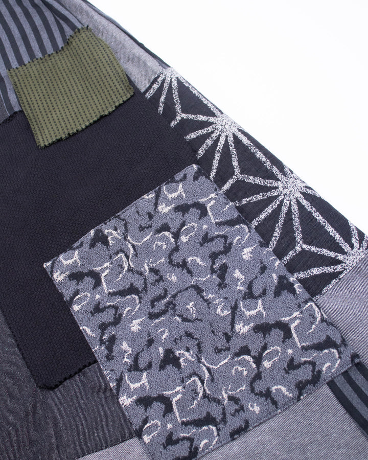 Kiriko Custom Wide Leg Pants, Black and Charcoal Patched, Ver 2