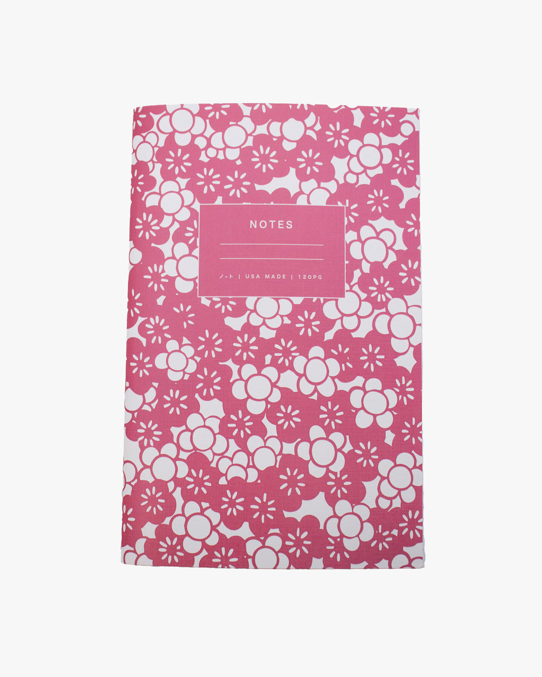 Kiriko Original Lined Notebook, Pink and White Ume