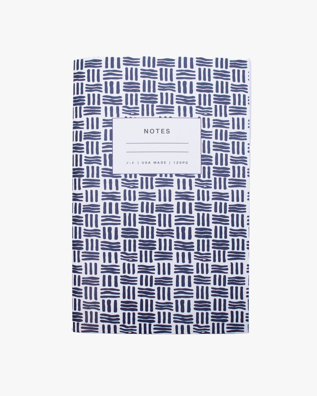 Kiriko Original Lined Notebook, Navy and White Basket-Weave