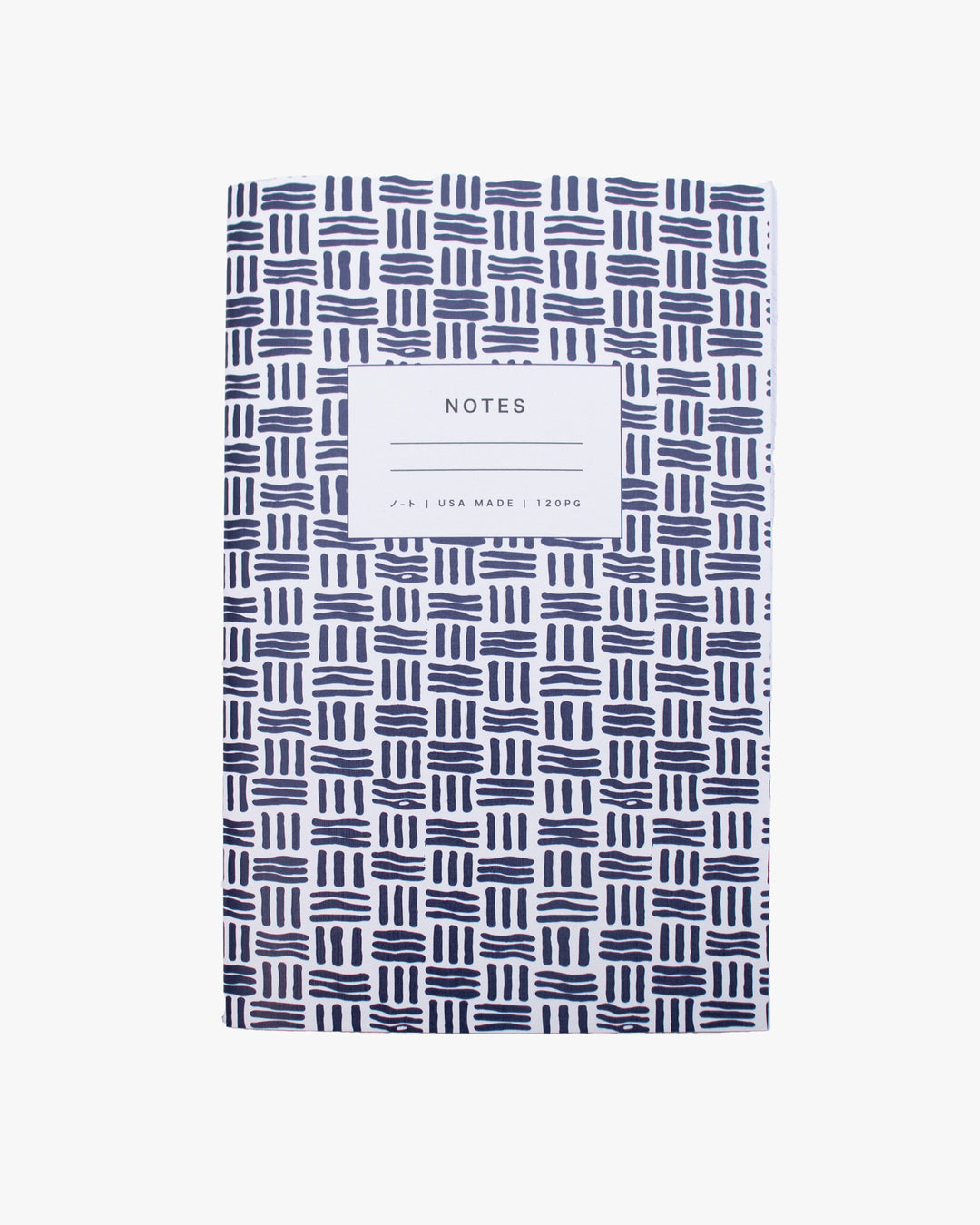 Kiriko Original Lined Notebook, Navy and White Basket-Weave