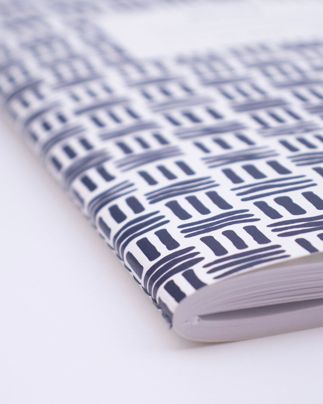 Kiriko Original Lined Notebook, Navy and White Basket-Weave