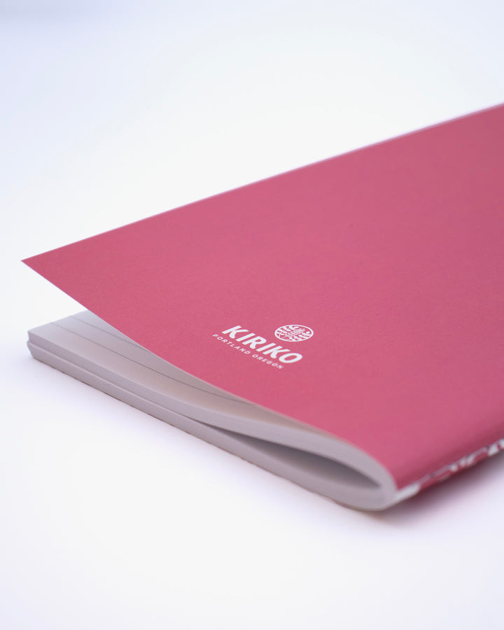 Kiriko Original Lined Notebook, Pink and White Ume