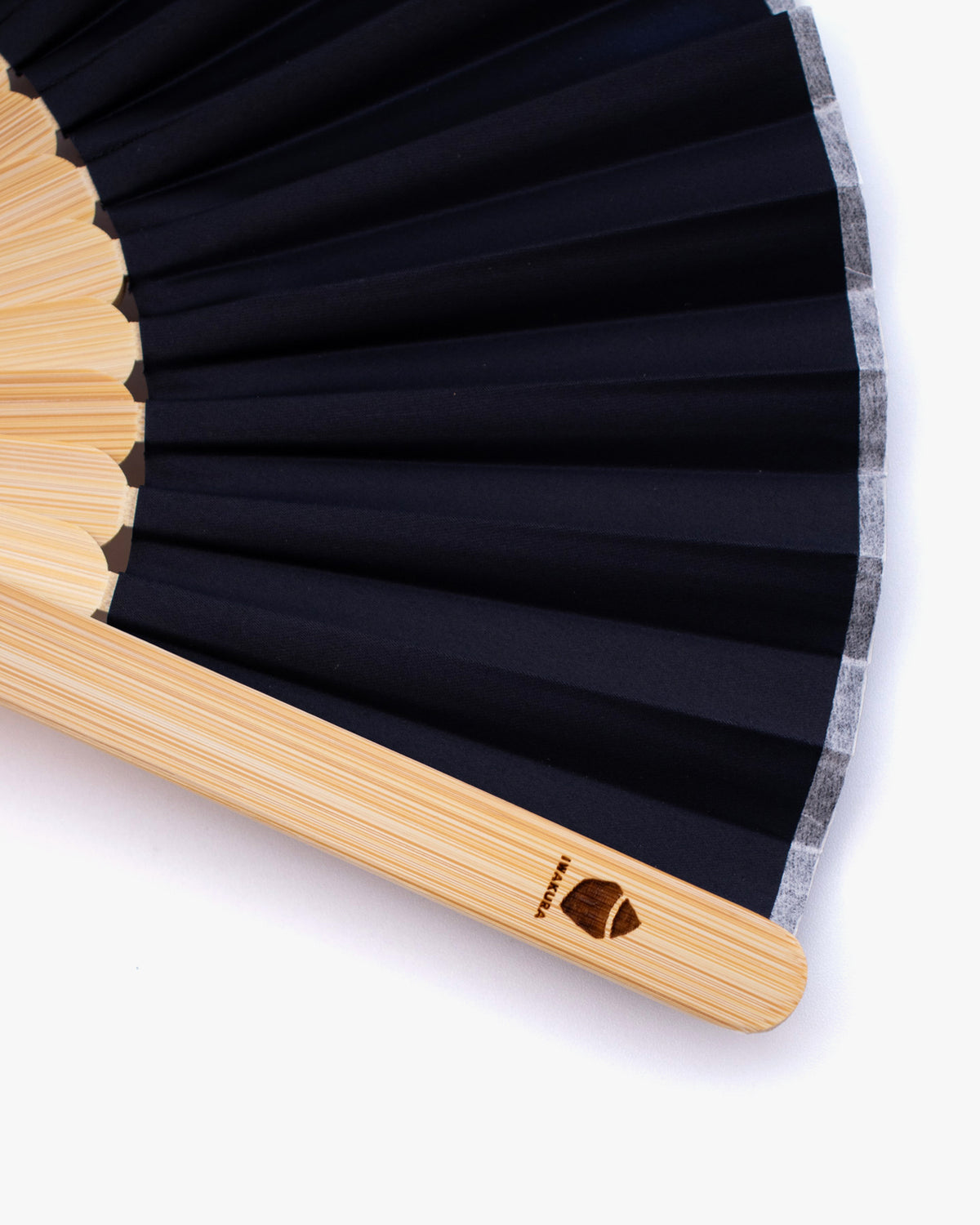 Wa-Modern, Hand Fan with Carabiner, Grey and Black