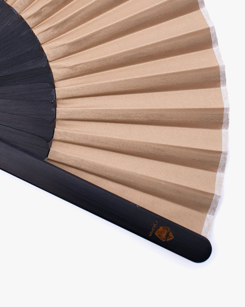 Wa-Modern, Hand Fan with Carabiner, Gold and Blue