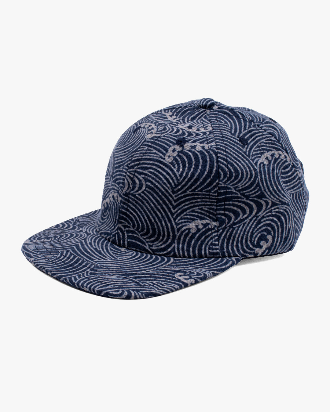 Kiriko Original Cap, 6-Panel, Indigo Nami with Sashiko Underbill