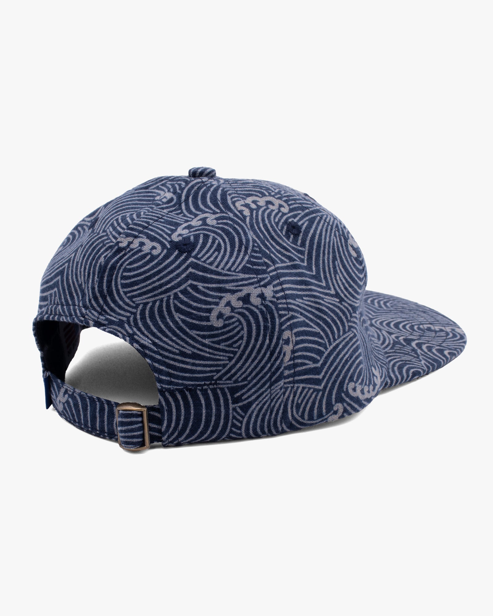 Kiriko Original Cap, 6-Panel, Indigo Nami with Sashiko Underbill