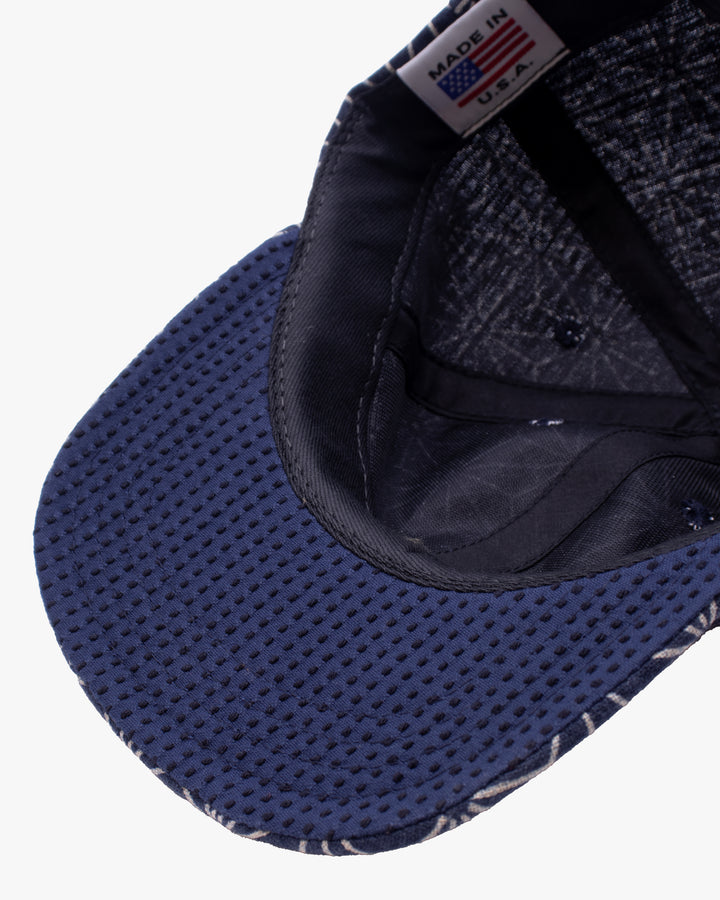 Kiriko Original Cap, 6-Panel, Indigo Asanoha with Sashiko Underbill