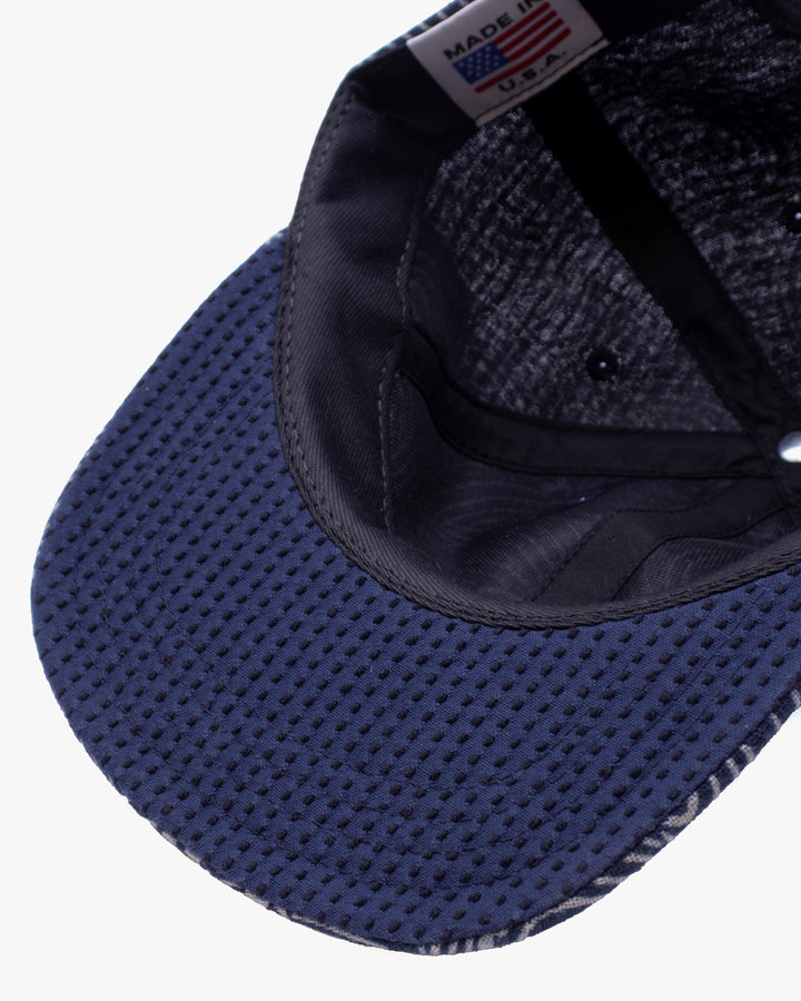 Kiriko Original Cap, 6-Panel, Indigo Nami with Sashiko Underbill