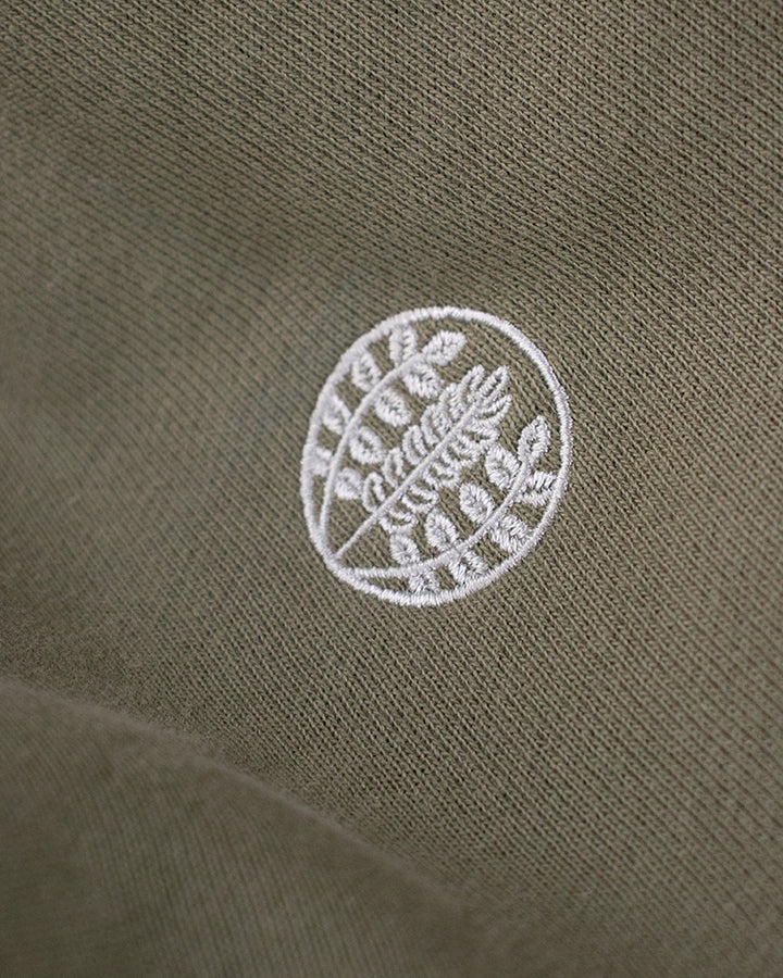 Kiriko Original Hoodie, Printed Daruma, Green with White