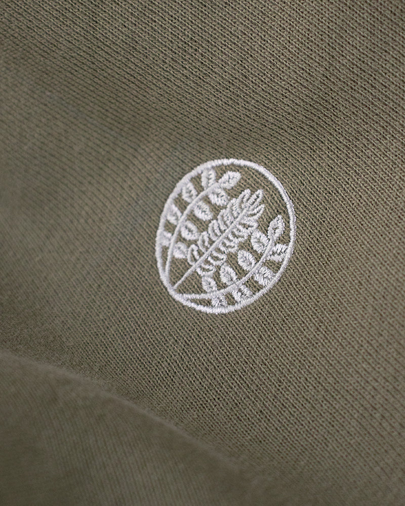 Kiriko Original Hoodie, Printed Daruma, Green with White