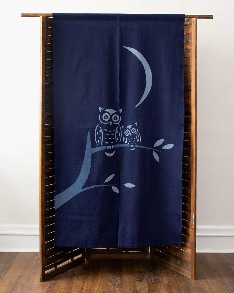 Indigo Noren, Owls and Moon