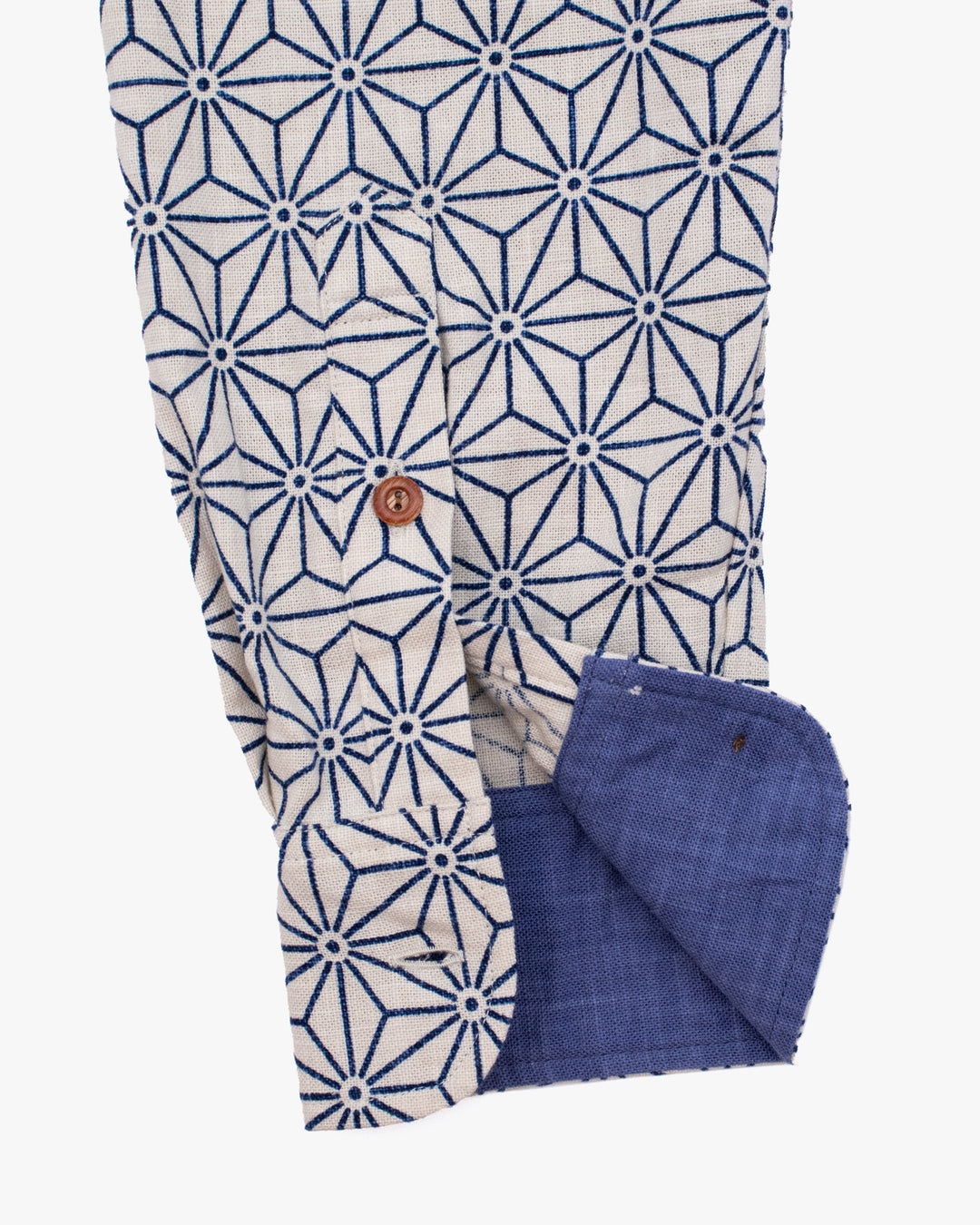 Kiriko Original Shirt, Long Sleeve Button-Up, White Asanoha