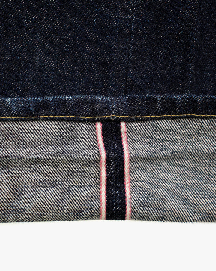 Japanese Repro Denim Jeans, 34, Momotaro Jeans, Dark Wash with Distressed Details