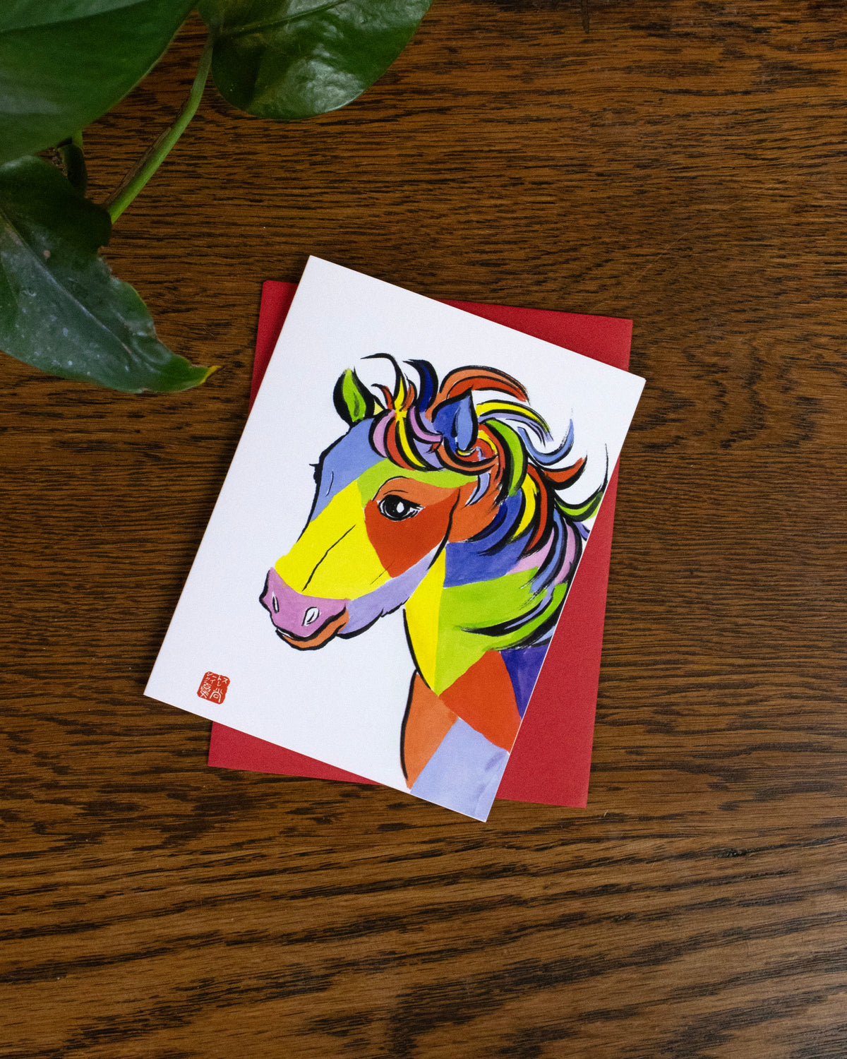 Greeting Cards, Card with Envelope, Year of the Horse, Color Blocked