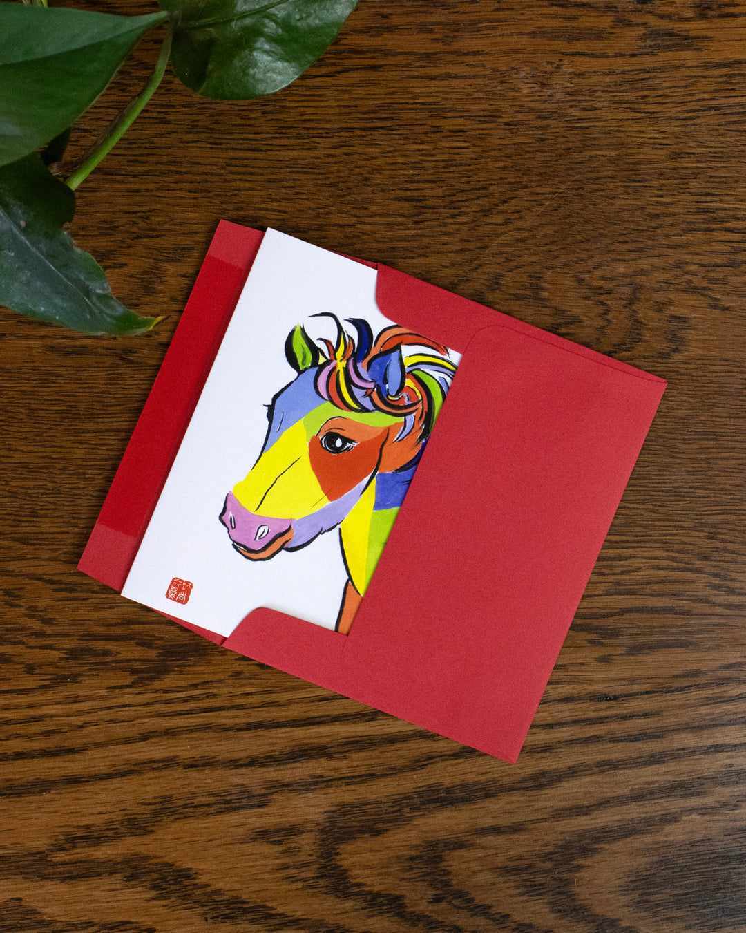 Greeting Cards, Card with Envelope, Year of the Horse, Color Blocked