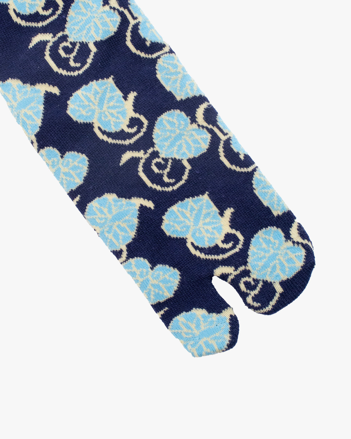 Kurochiku, Tabi Socks, Blue with Blue and White Leaves