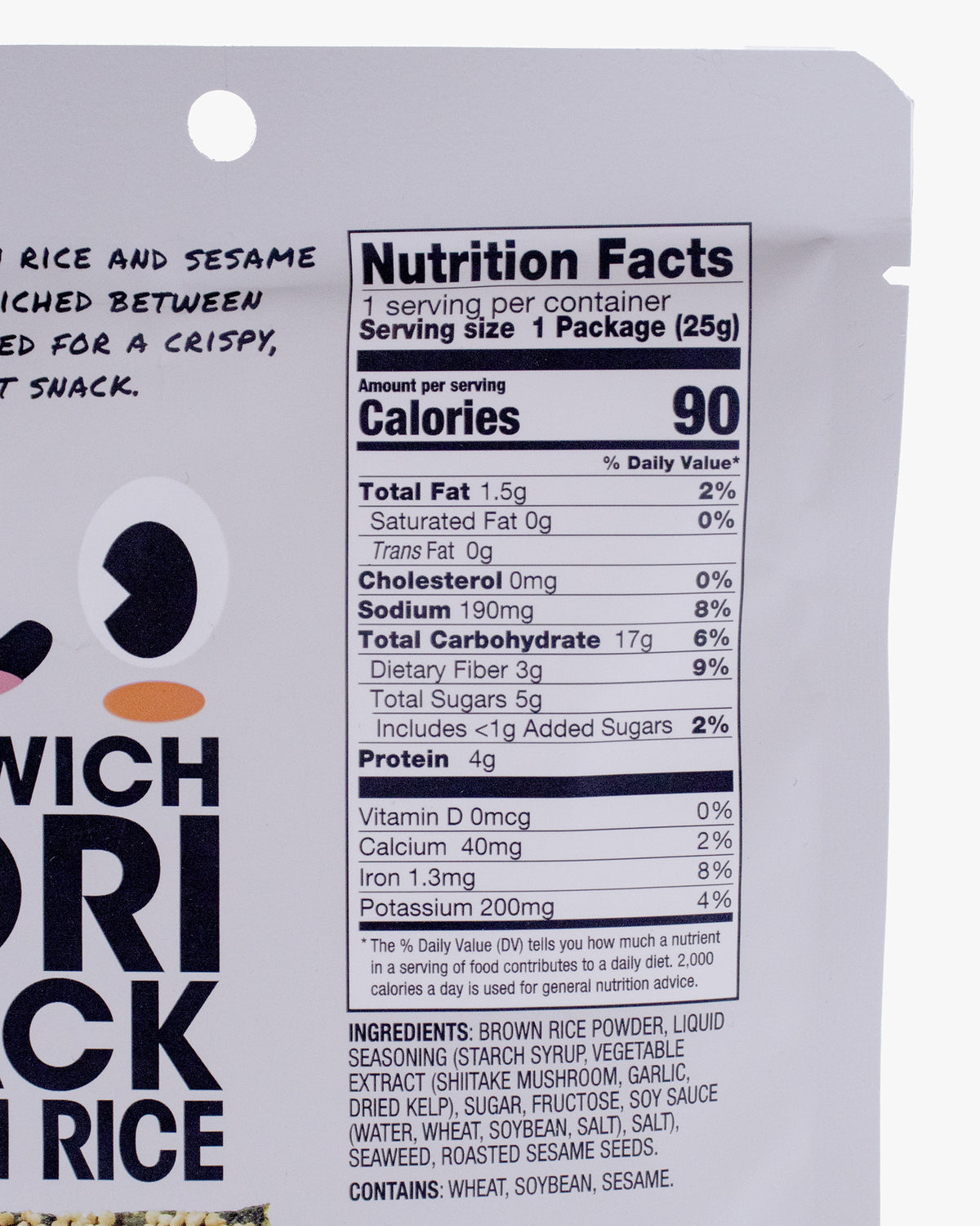 Hapi, Sandwich Nori Snack, Brown Rice